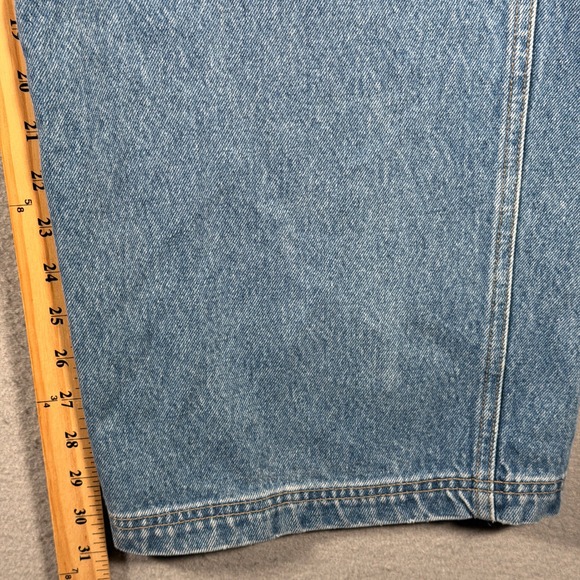 B One Soul Vintage‎ Baggy Cargo Jeans Light Wash Embroidered Dragon 36x32 Mens - Picture 6 of 13